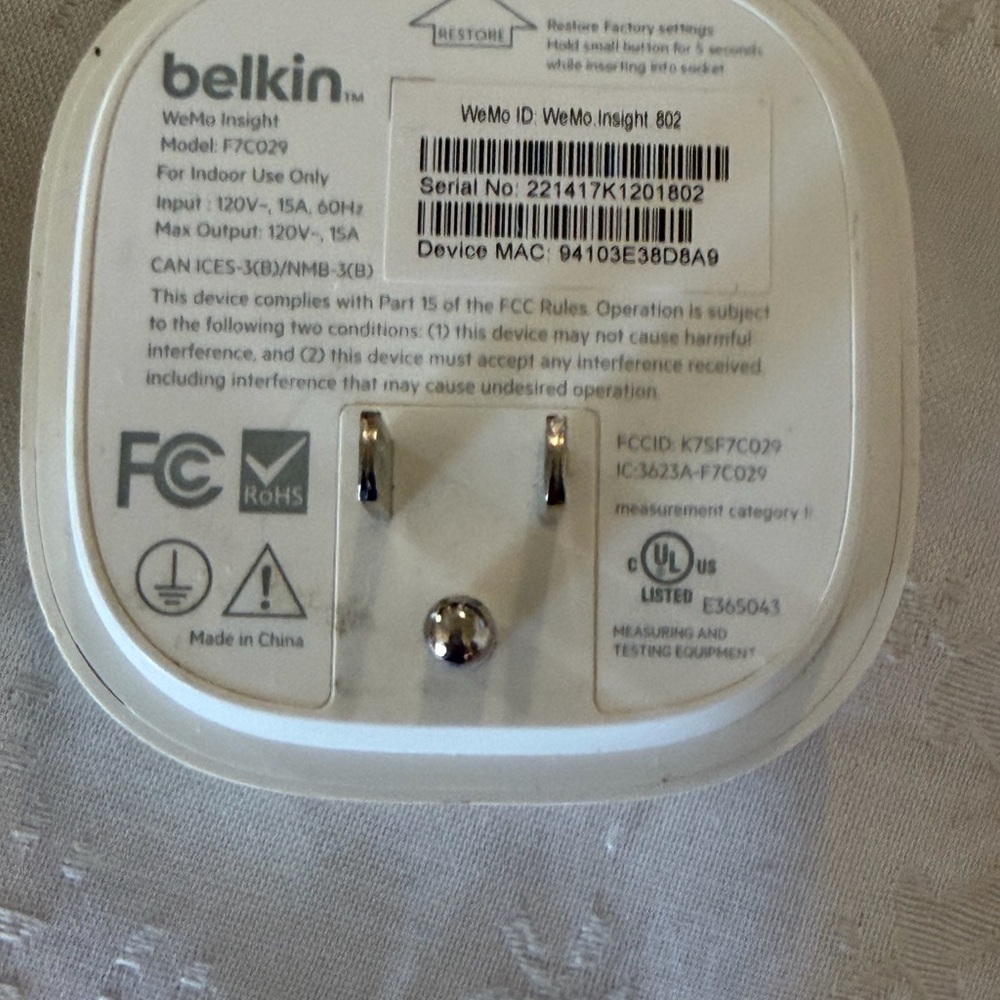 BELKIN WeMo Switch Wi-Fi Smart Plug (6) & WeMo Insight Plug Android IPhone - Picture 11 of 11